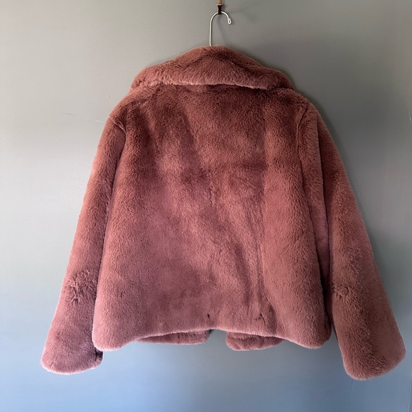 Nanette Lepore | Faux Fur Jacket mauve sz medium - Picture 6 of 12